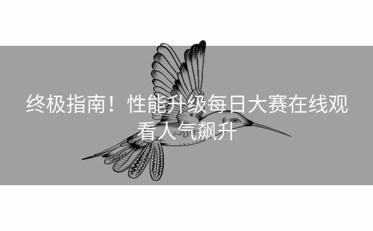 终极指南！性能升级每日大赛在线观看人气飙升