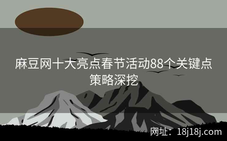 麻豆网十大亮点春节活动88个关键点策略深挖