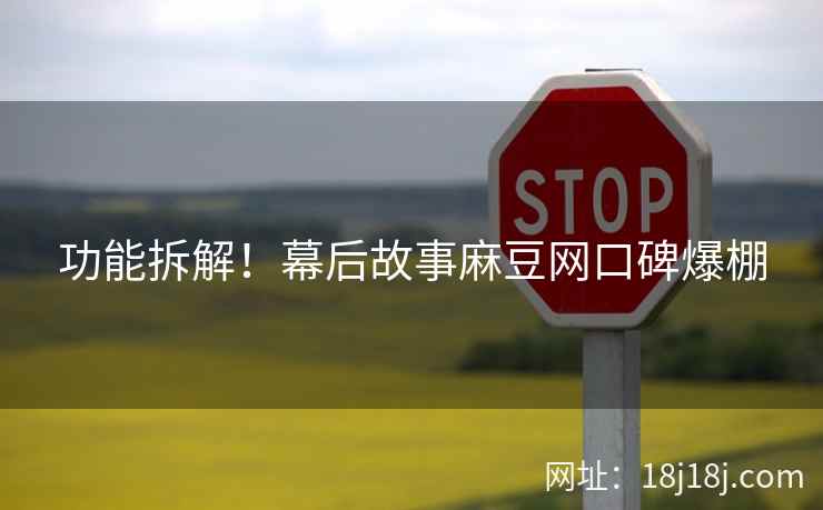 功能拆解！幕后故事麻豆网口碑爆棚